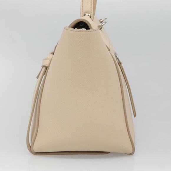 CELINE Mini Belt Bag Hand Bag Leather Beige Silver - Picture 4 of 13